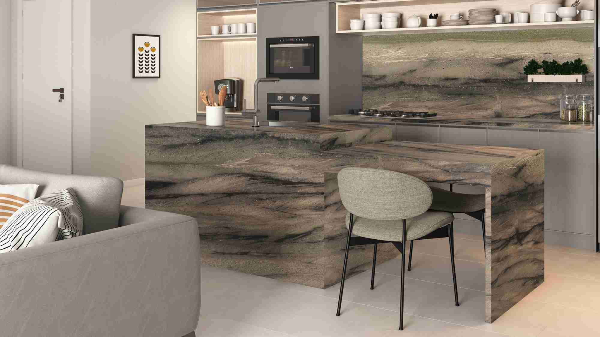 Wild Sea Green Granite Slab Hawaii Stone Imports