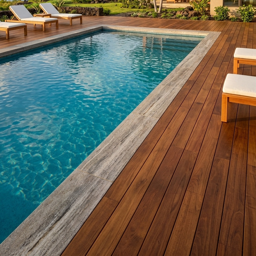 VOLCANO Travertine Bush-Hammered Brushed-Unfilled Pool Coping