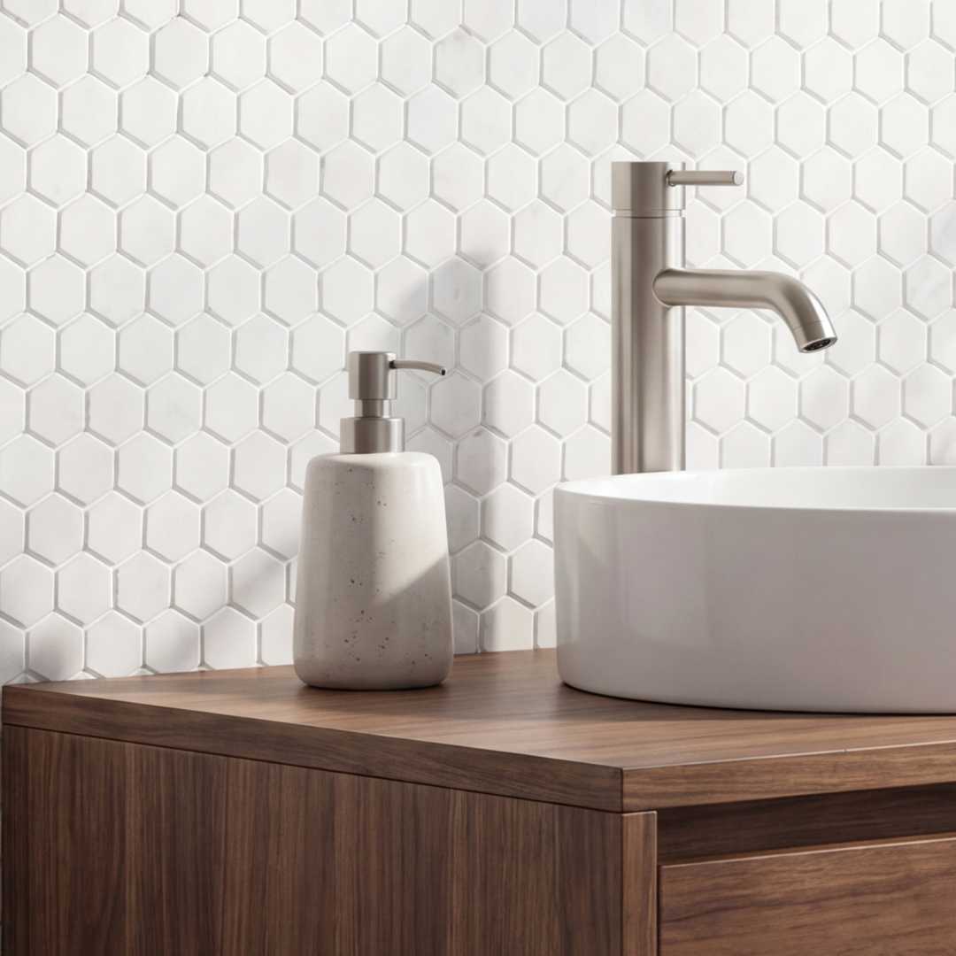 GLACIER WHITE, HEXAGON 2" - Havai'iano
