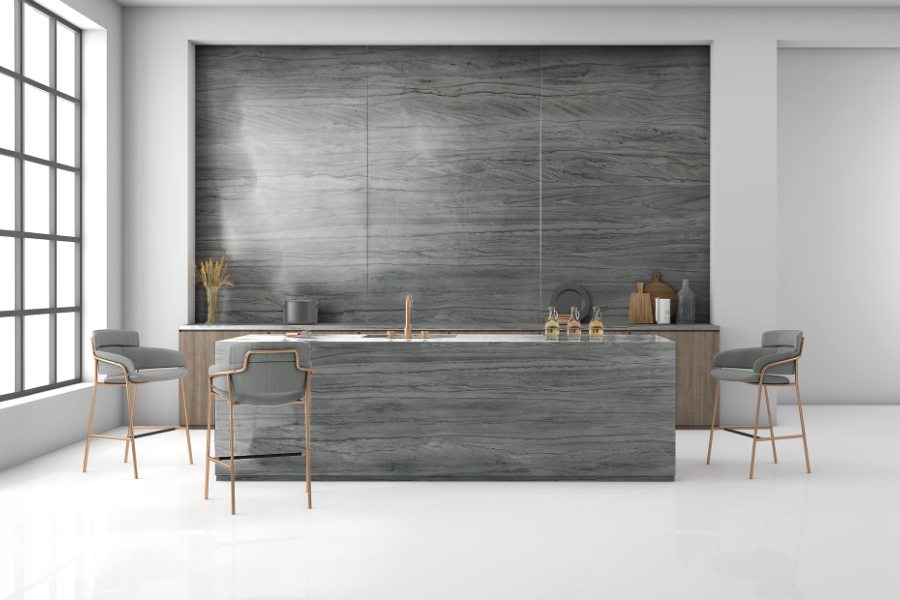 Brillant Grey Quartzite Slab Hawaii Stone Imports