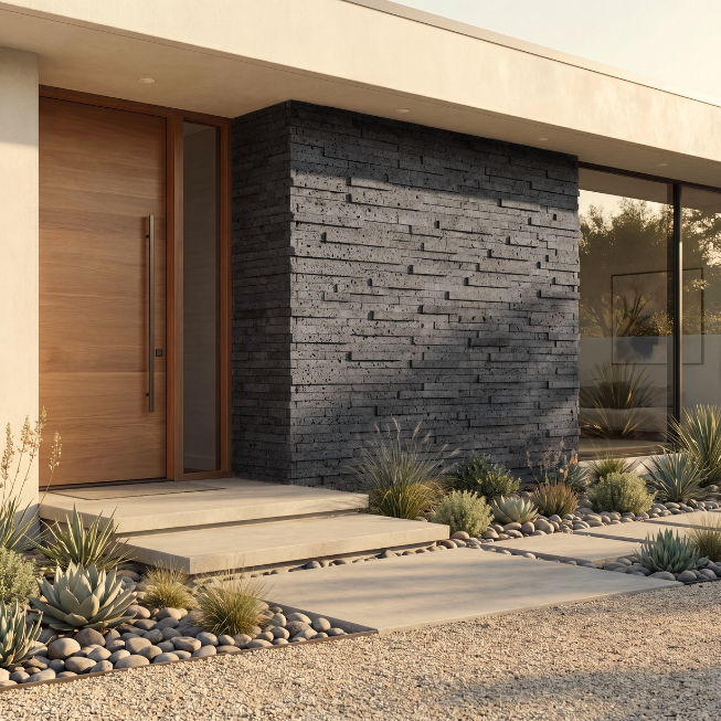 PUKA LAVA GREY Honed Ledger Wall Veneer