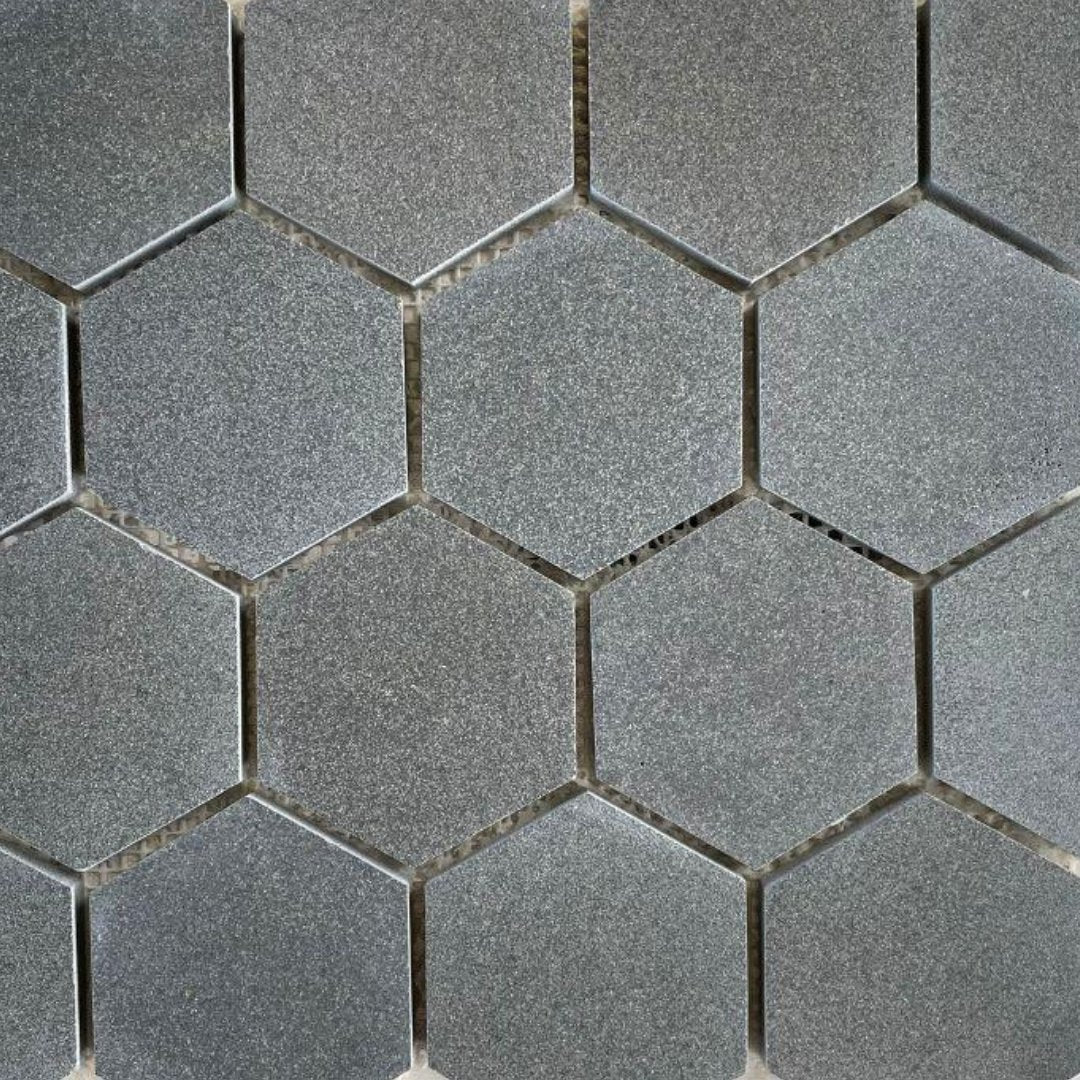 SOLID LAVA GREY Hexagon Mosaic - Havai'iano