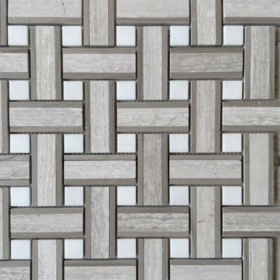 TEAKWOOD LIGHT/ATHENS WOOD/ARISTON Mix Basket Weave Mosaic - Havai'iano