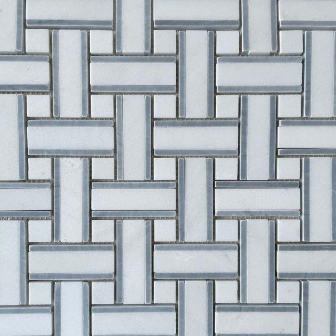 ITALIAN GREY/YUGOSLAVIA WHITE MIX Basket Weave Mosaic - Havai'iano