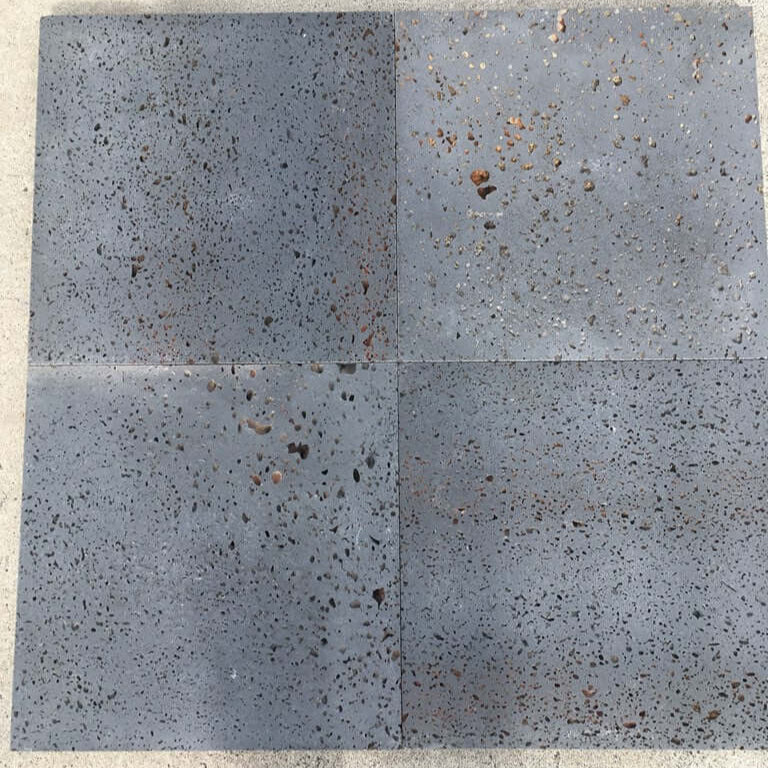 PUKA LAVA GREY - STRAIGHT, Basalt Brushed - 18" x 18" x 1.5" Paver & Flagstone