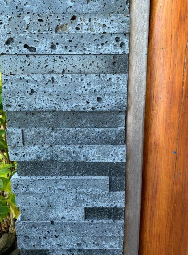 Puka Lava Grey Basalt Wall Veneer Hawaii Stone Imports