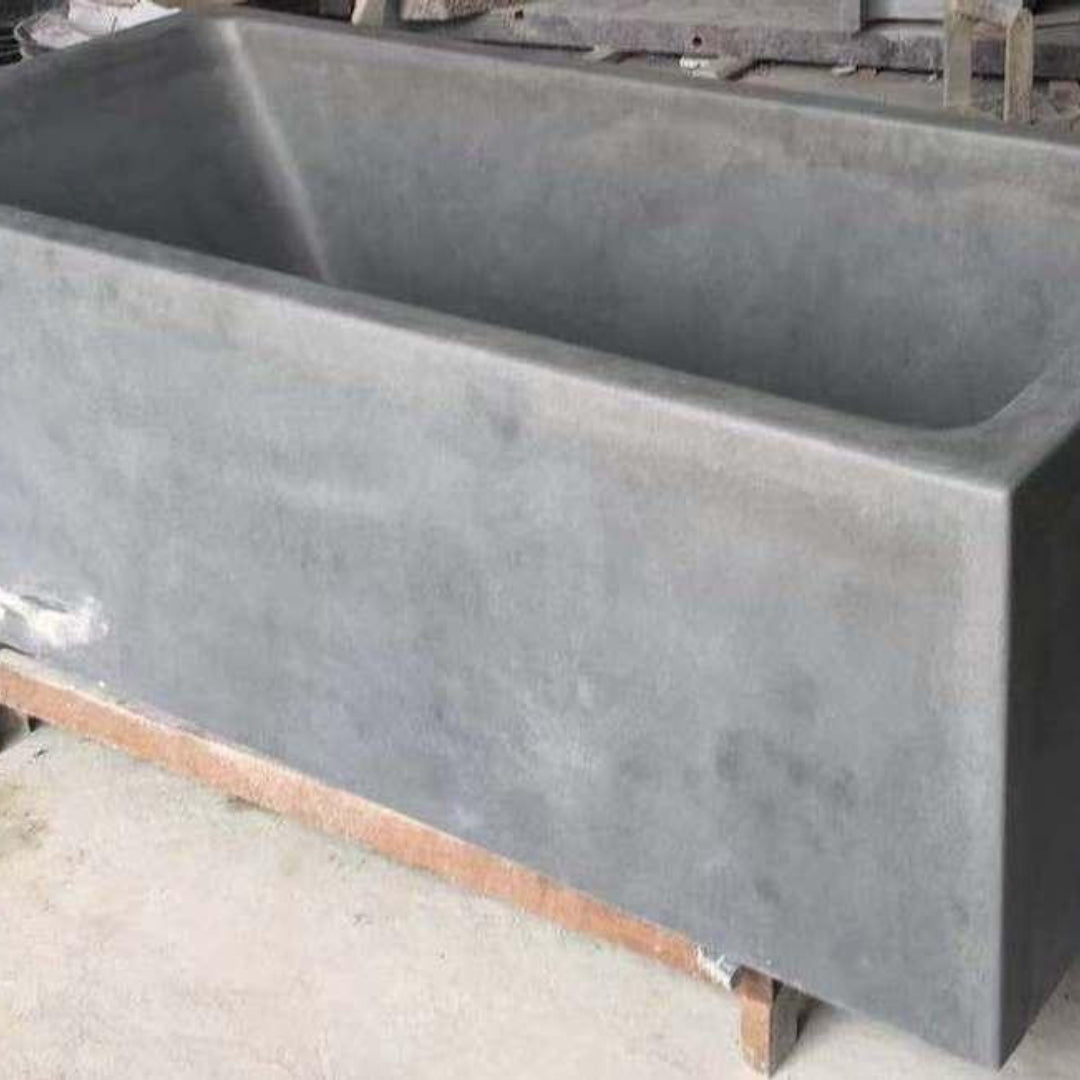 SOLID LAVA GREY Basalt Honed interior & exterior Rectangle Bathtub