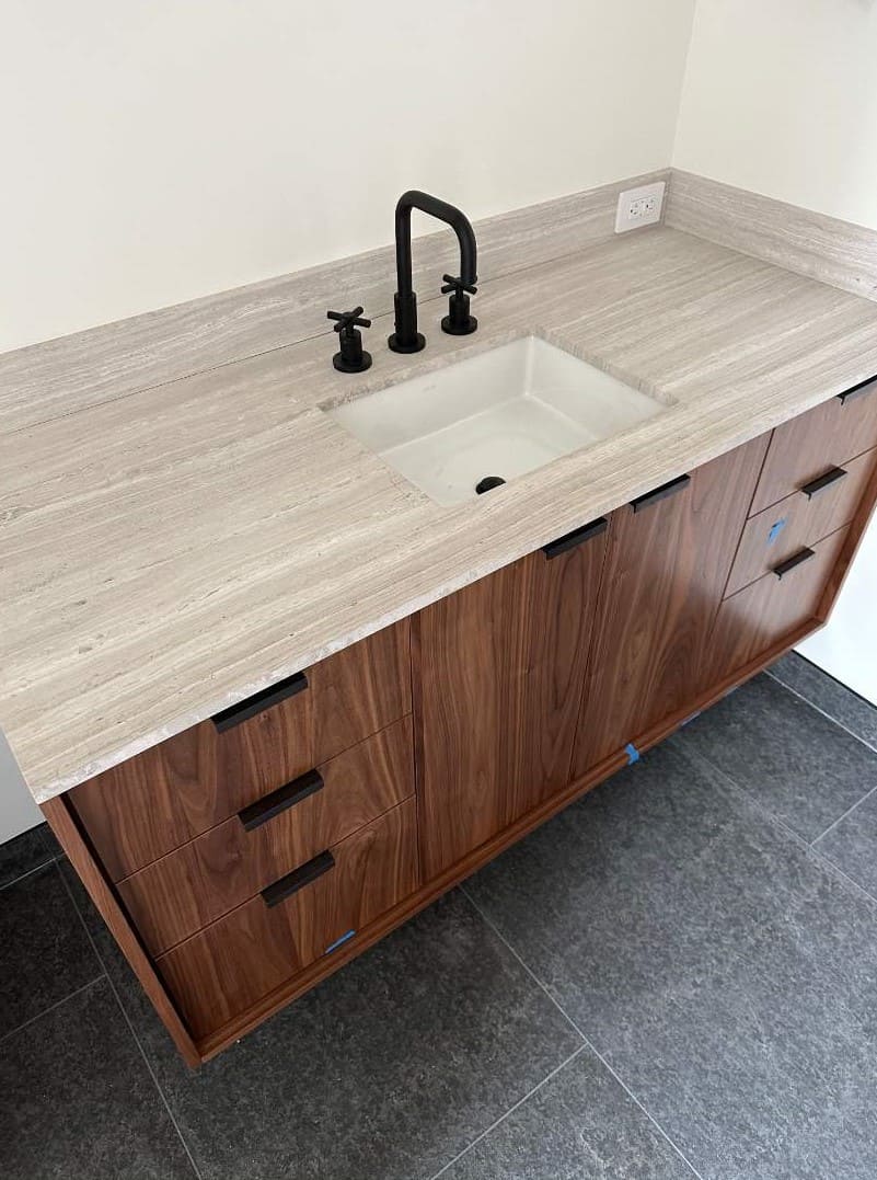 Teakwood Light Marble Slab Hawaii Stone Imports