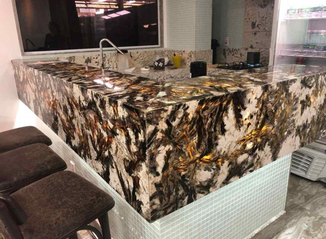 Black Crystal Granite Slab Hawaii Stone Imports