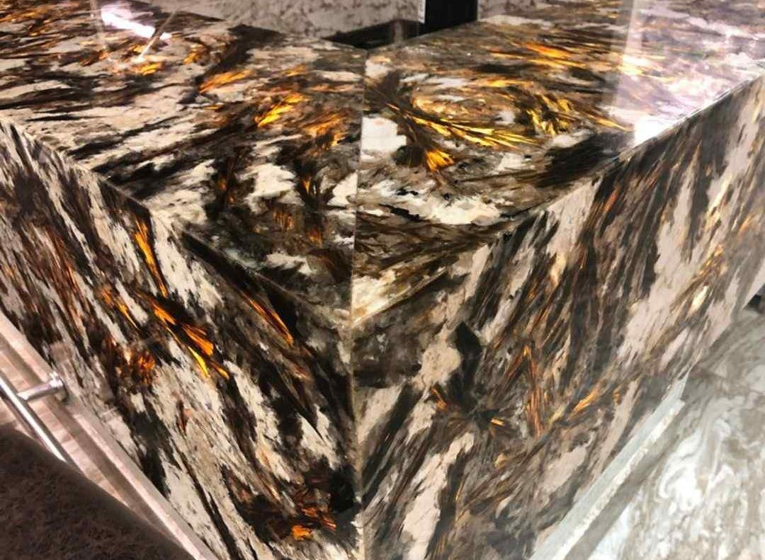 Black Crystal Granite Slab Hawaii Stone Imports