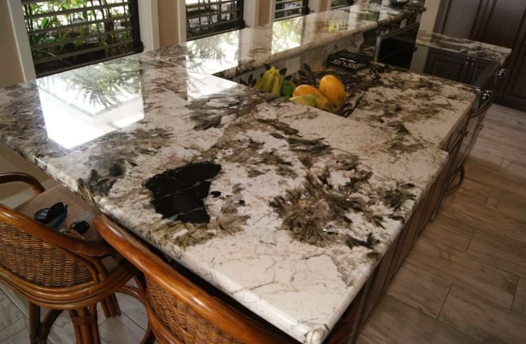 Black Crystal Granite Slab Hawaii Stone Imports