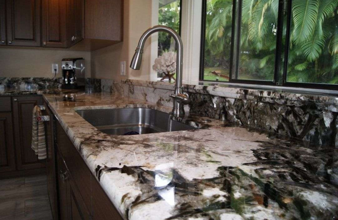 Black Crystal Granite Slab Hawaii Stone Imports