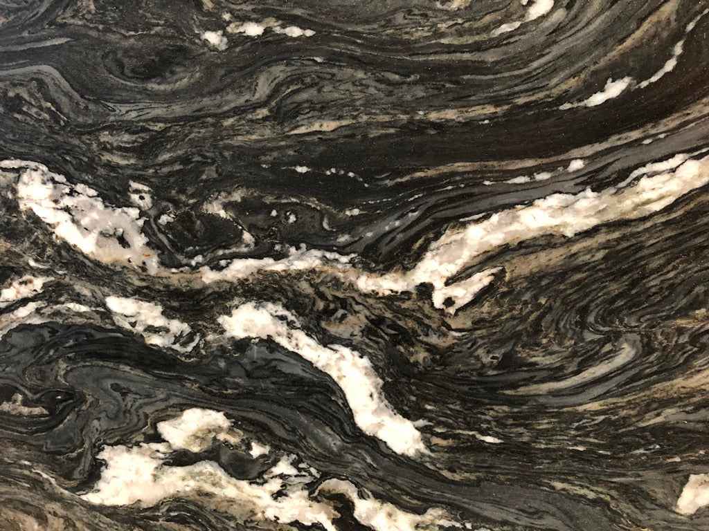 Mandala Black Marble Slab Hawaii Stone Imports
