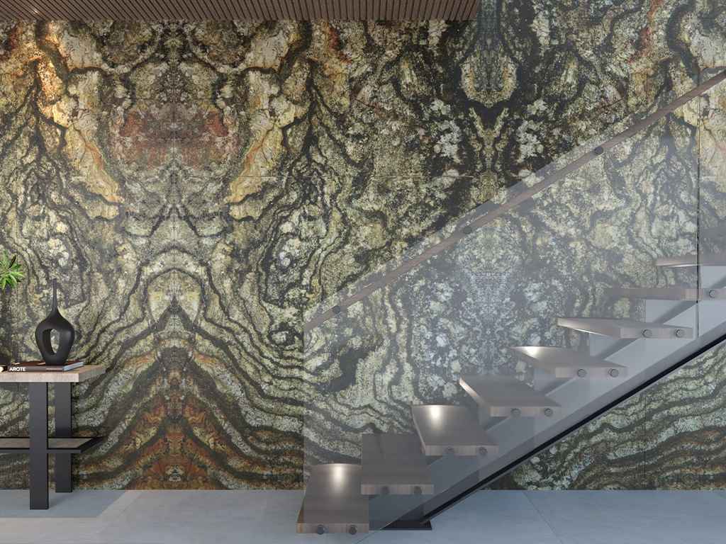 Maskaratus Green Granite Slab Hawaii Stone Imports