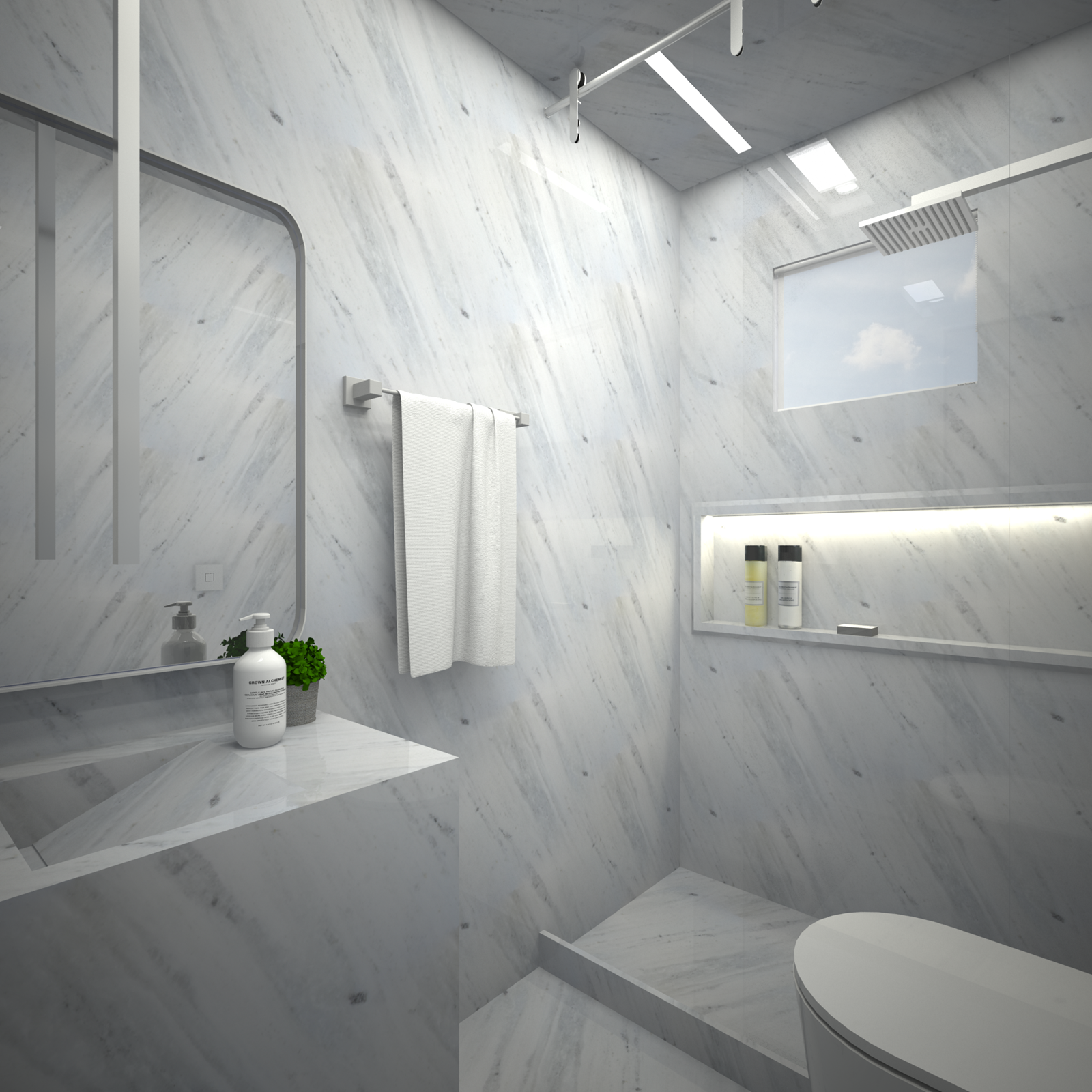 WHITE SHADOW Marble Polished Slab