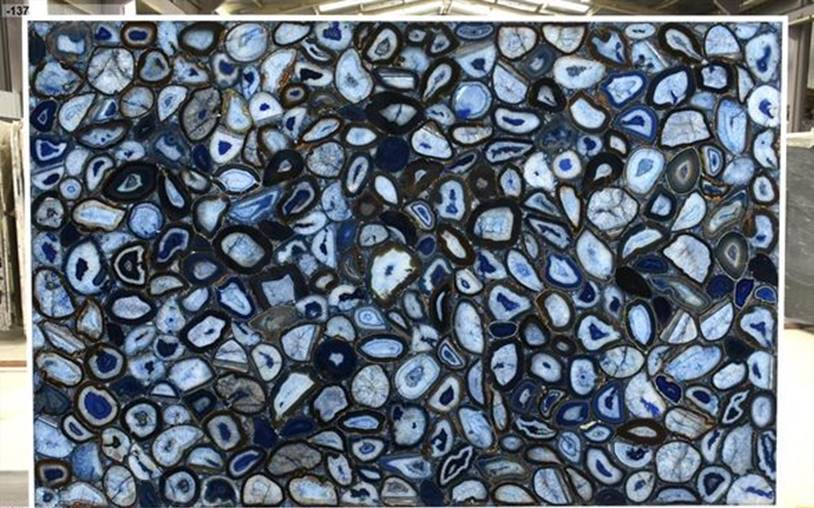 BONITA BLUE PREMIUM Semi Precious Agate Gemstone Polished Slab