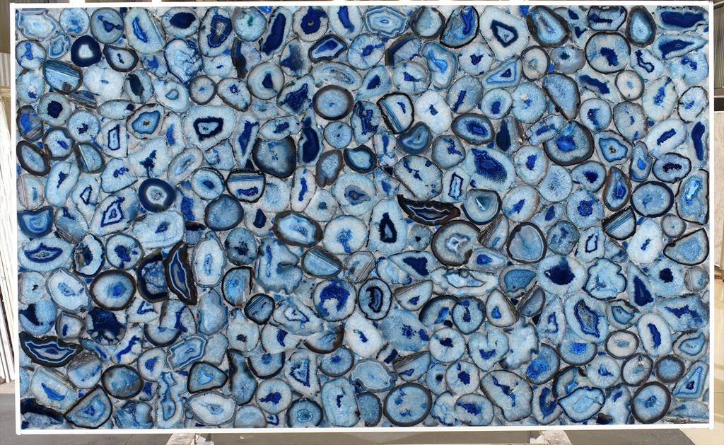 BONITA BLUE PREMIUM Semi Precious Agate Gemstone Polished Slab