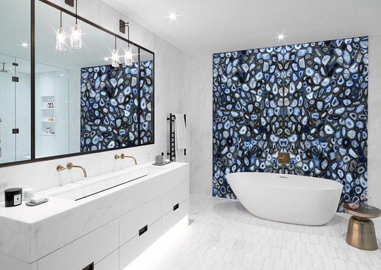 BONITA BLUE PREMIUM Semi Precious Agate Gemstone Polished Slab