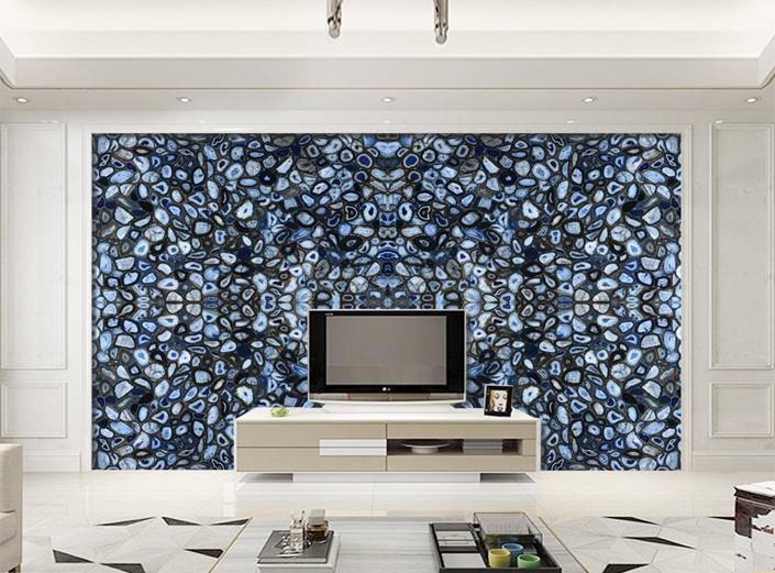 BONITA BLUE PREMIUM Semi Precious Agate Gemstone Polished Slab