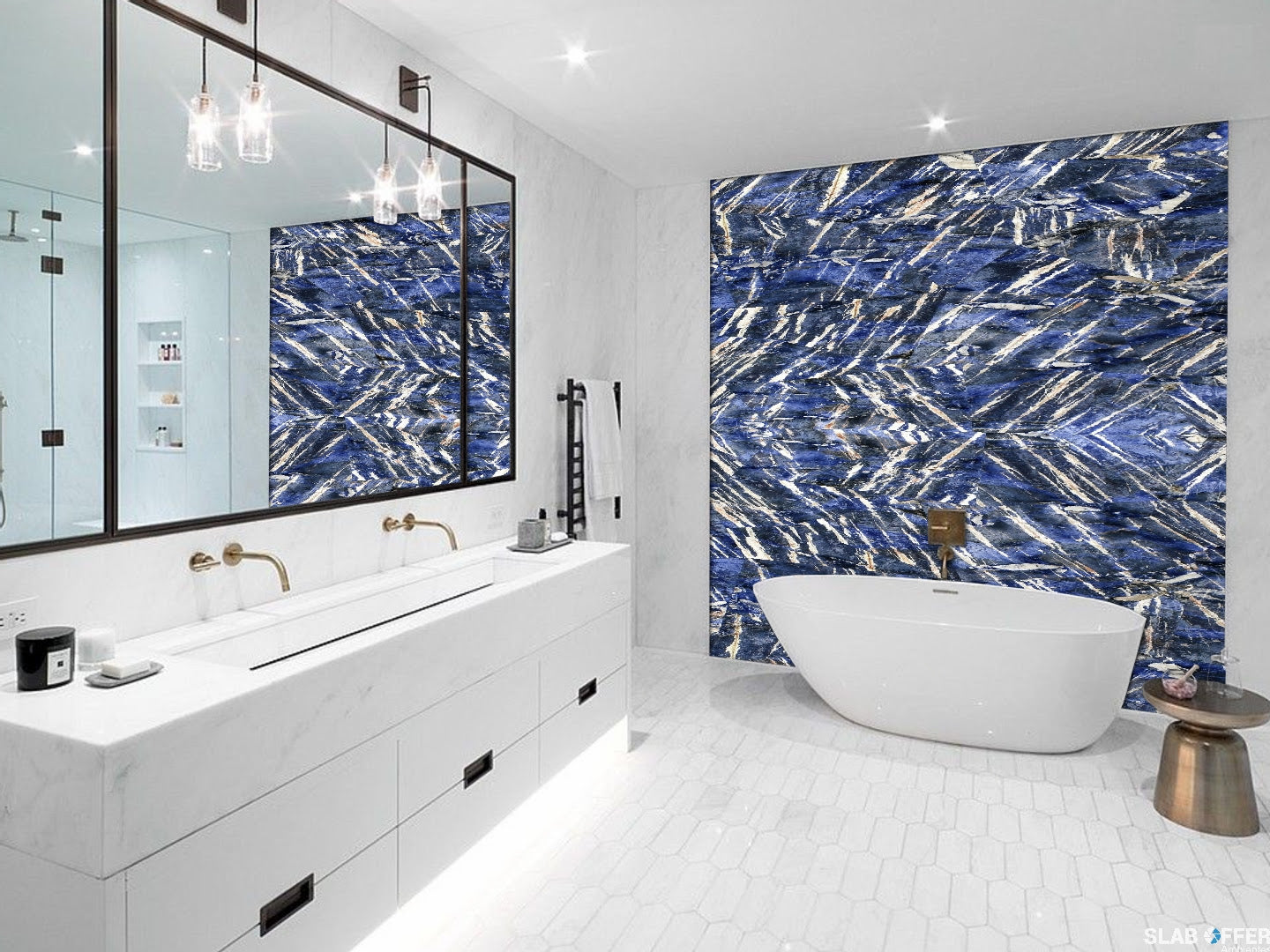 BLUE RAY Semi Precious Sodalite Polished Slab