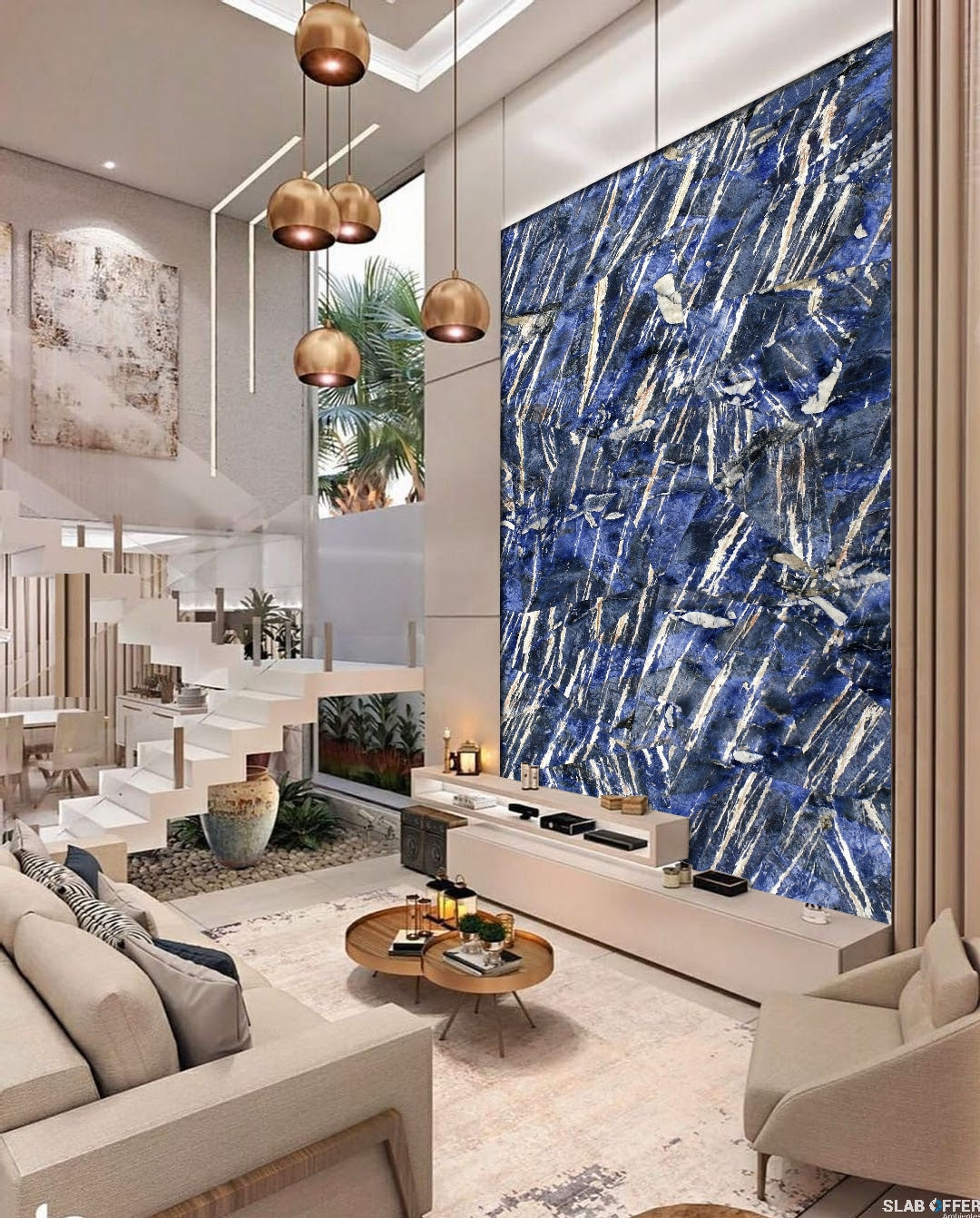 BLUE RAY Semi Precious Sodalite Polished Slab