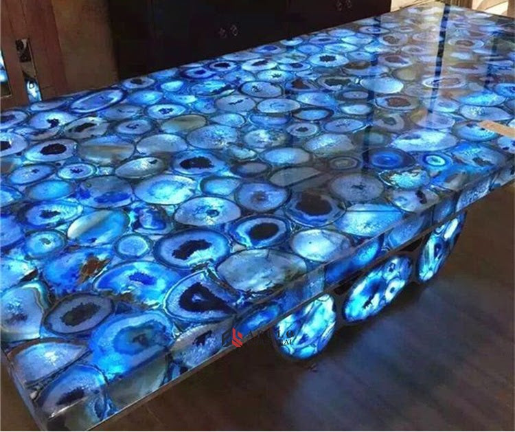 BONITA BLUE JUMBO Semi Precious Agate Gemstone Polished Slab