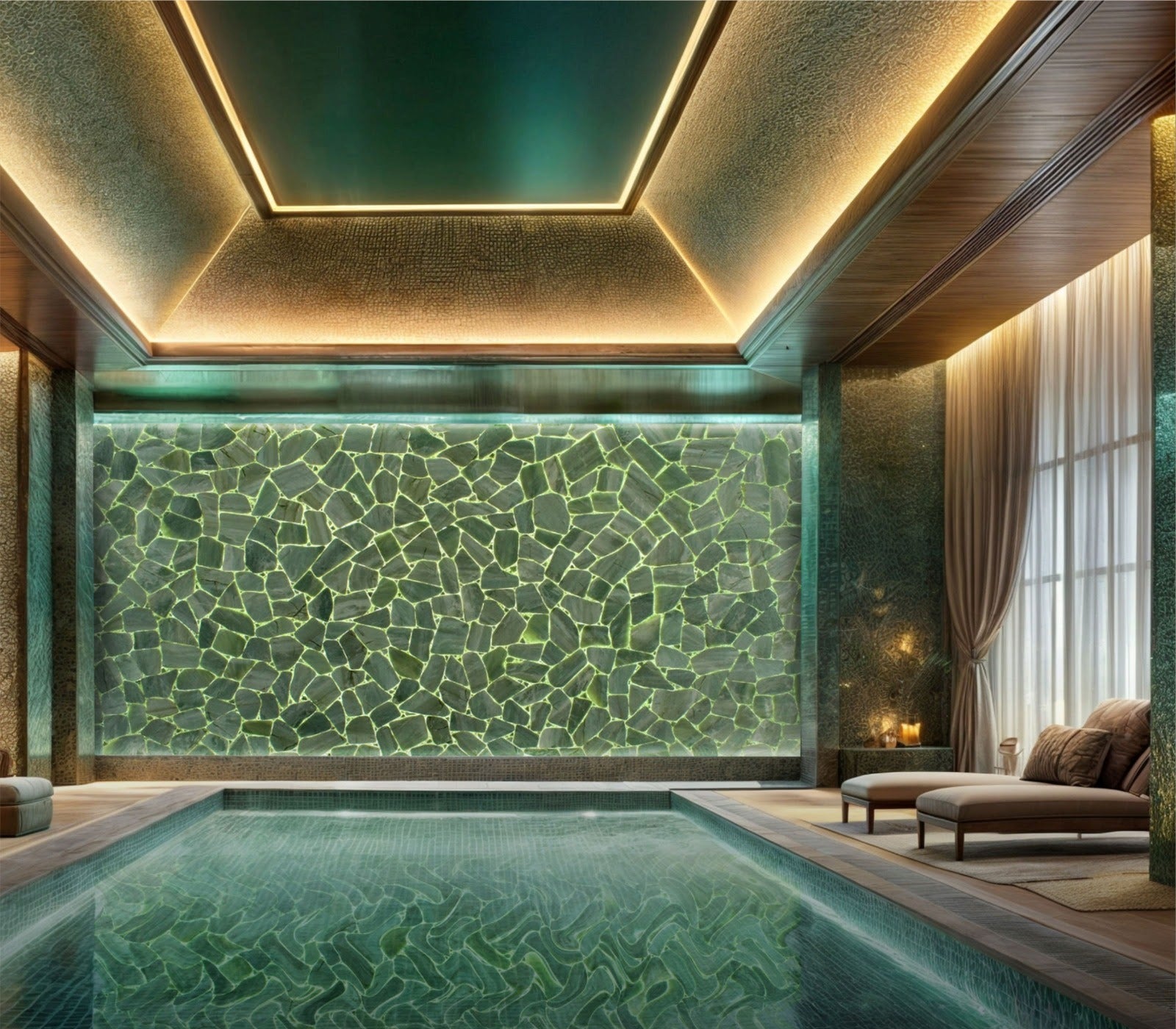 Diamond Emerald Green Semi-Precious Quartz Slab Hawaii Stone Imports