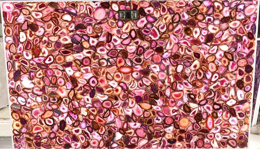 PINK Semi Precious Agate Gemstone Polished Slab