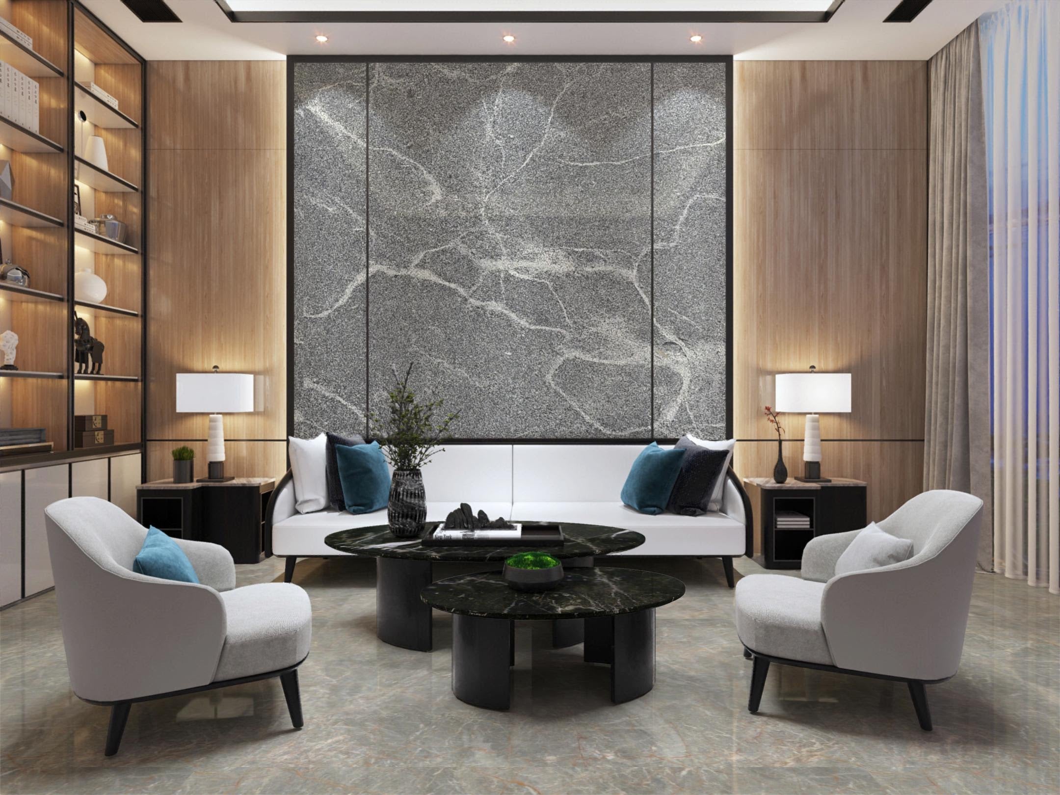 SILVER GREY Granite Leather Slab