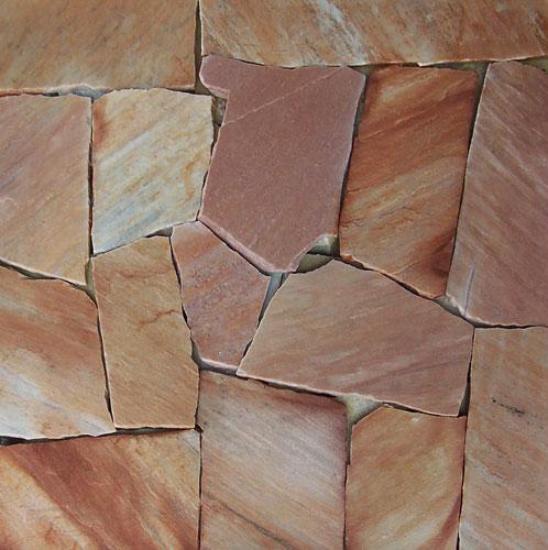 CORAL PINK Quartzite Natural Split-Face Random Edge Paver Flagstone