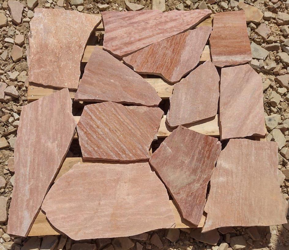 CORAL PINK Quartzite Natural Split-Face Random Edge Paver Flagstone