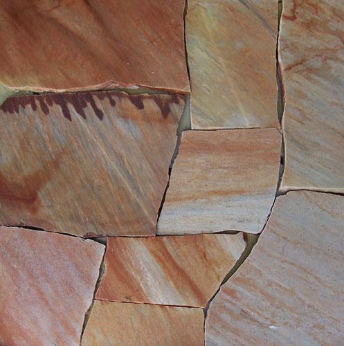 CORAL PINK Quartzite Natural Split-Face Random Edge Paver Flagstone
