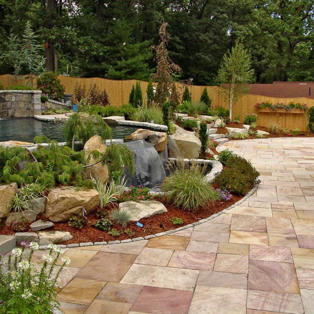 CORAL PINK Quartzite Natural Split-Face Square-Rectangle Mix Straight Edge Paver Flagstone