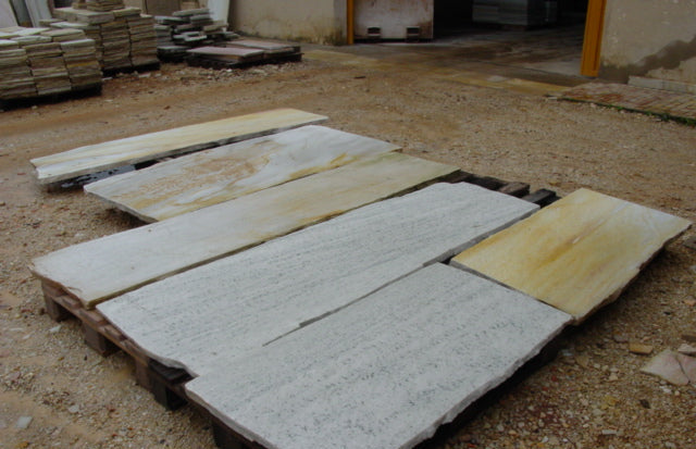 DAFFODIL YELLOW Quartzite Natural Split-Face Rectangle Free Lengths Large Planks Random Edge Paver Flagstone