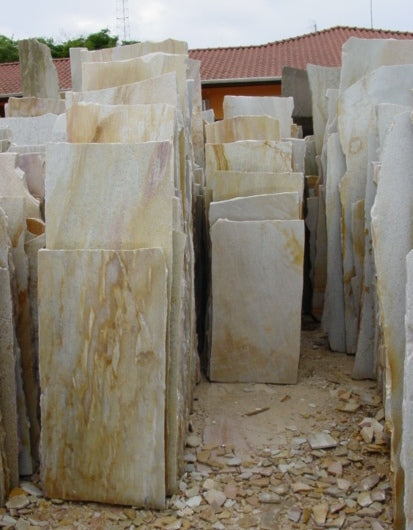 DAFFODIL YELLOW Quartzite Natural Split-Face Rectangle Free Lengths Large Planks Random Edge Paver Flagstone