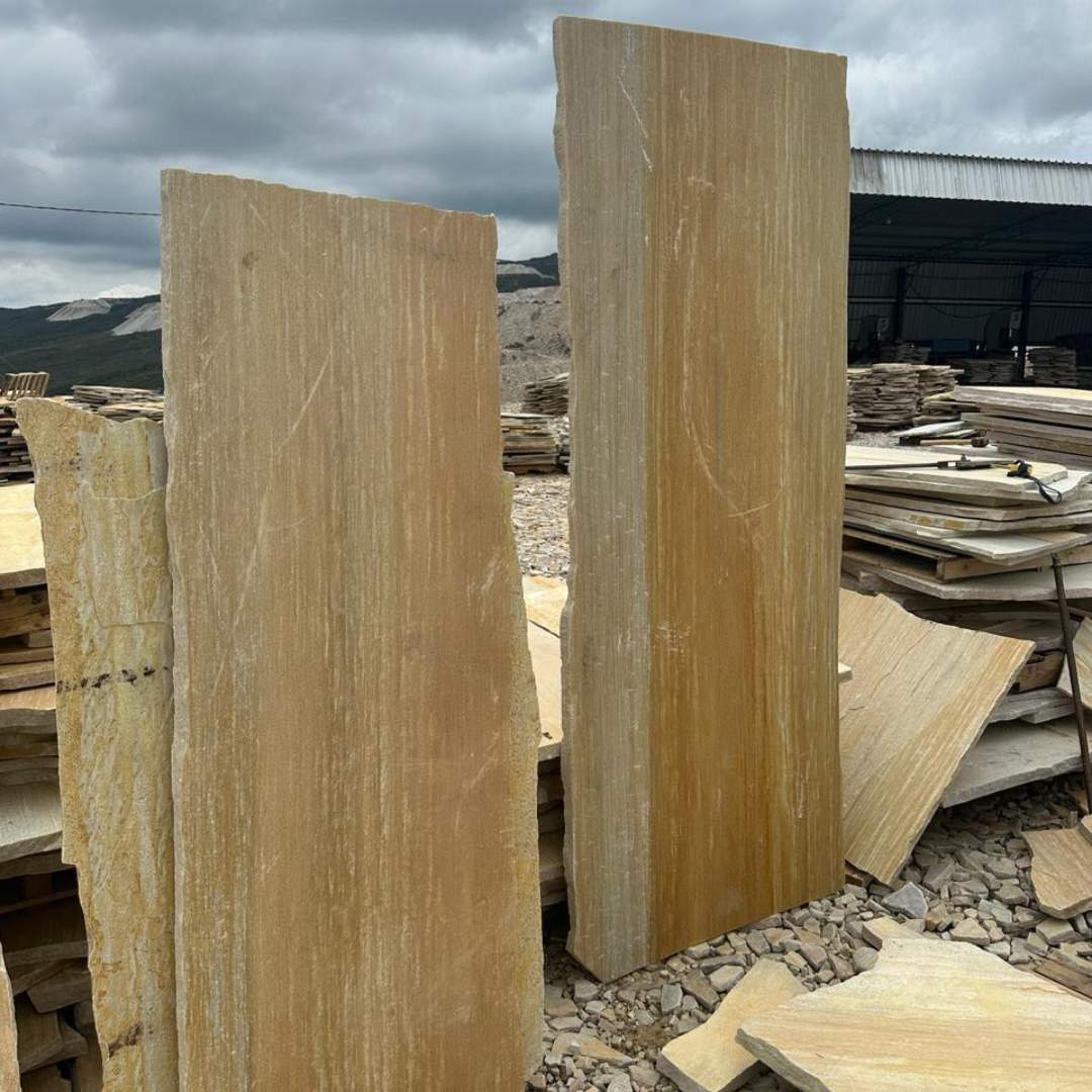 DAFFODIL YELLOW Quartzite Natural Split-Face Rectangle Free Lengths Large Planks Random Edge Paver Flagstone