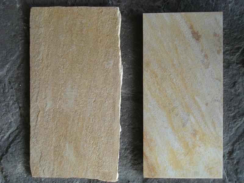 DAFFODIL YELLOW Quartzite Natural Split-Face Rectangle Free Lengths Small Planks Random Edge Paver Flagstone