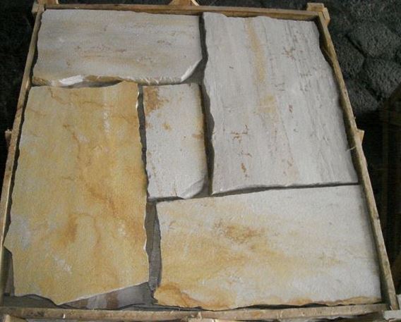 DAFFODIL YELLOW Quartzite Natural Split-Face Rectangle Free Lengths Small Planks Random Edge Paver Flagstone