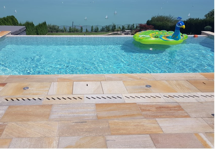 DAFFODIL YELLOW Natural Split-Face Pool Coping