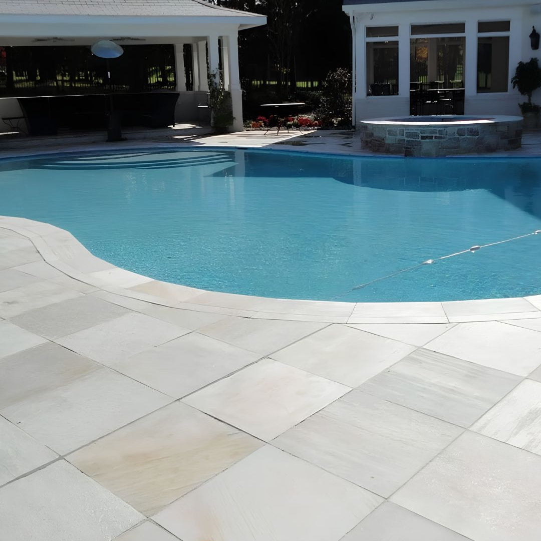 LILLY WHITE Split-Face Pool Coping