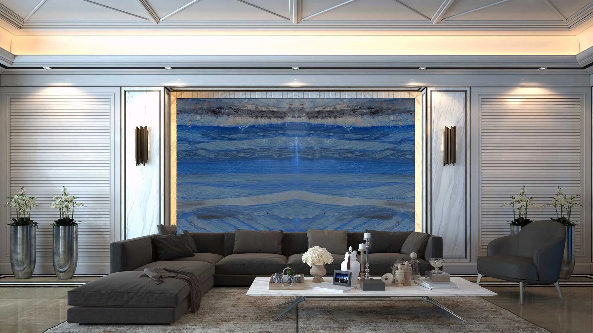 BLUE MACAUBAS Quartzite Polished Slab