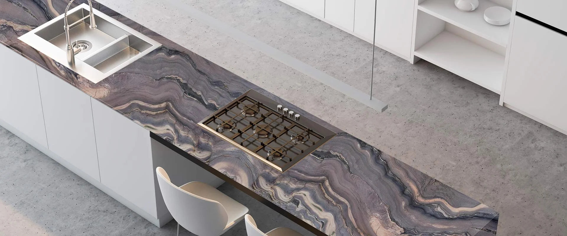 EXPLOSION BLUE Quartzite Polished Slab