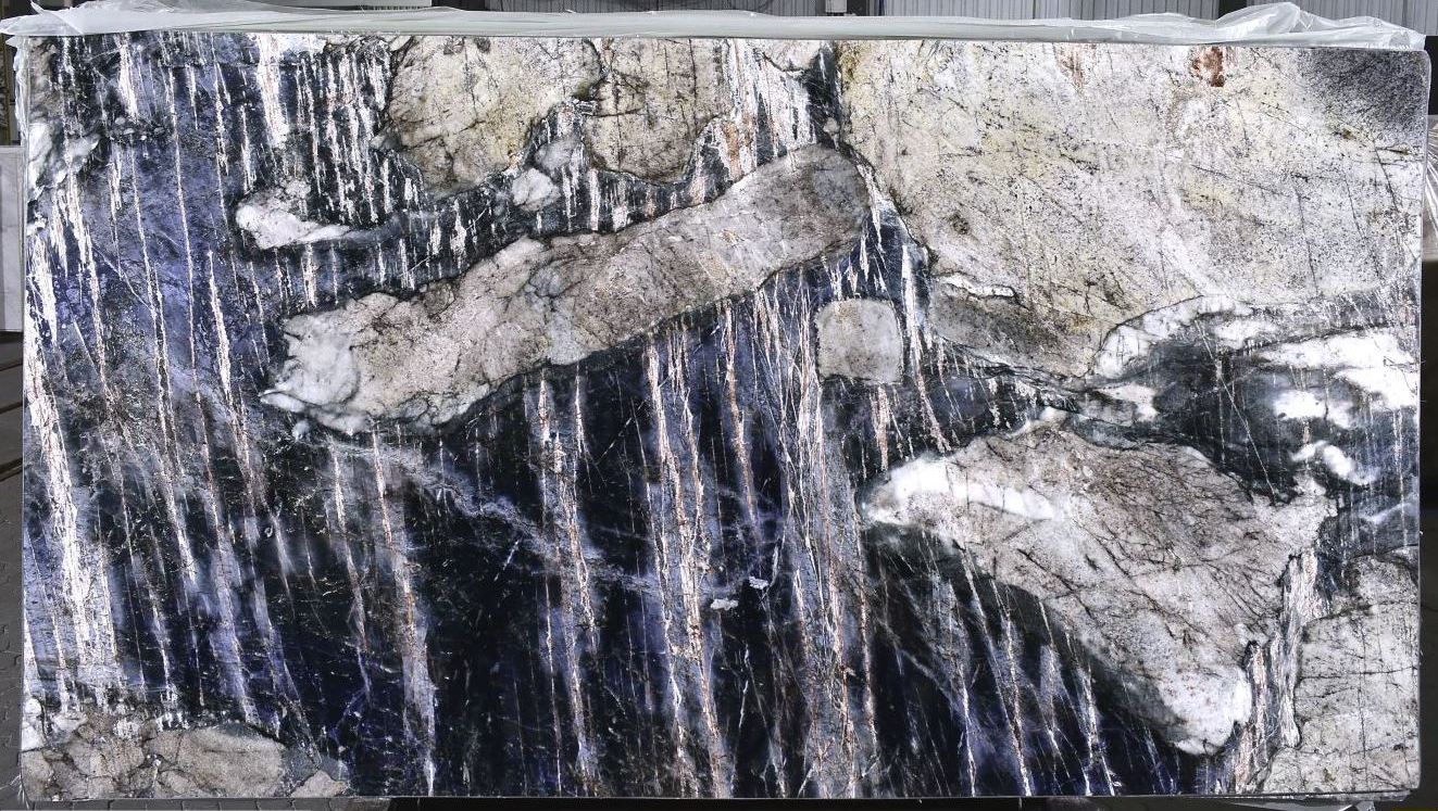 ABSTRACT BLUE Semi Precious Sodalite Polished Slab