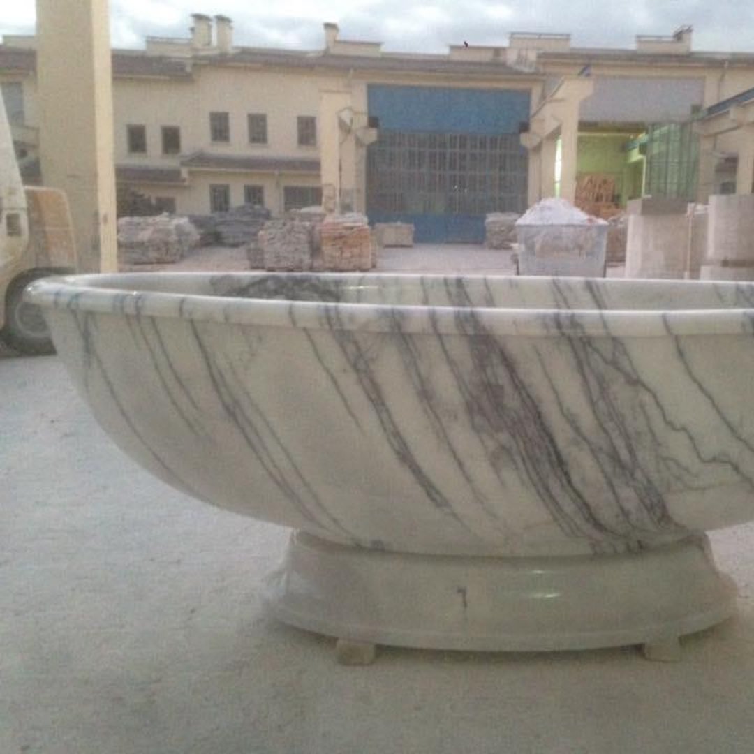 ANATOLIA Marble Polished Elongated Oval Bathtub