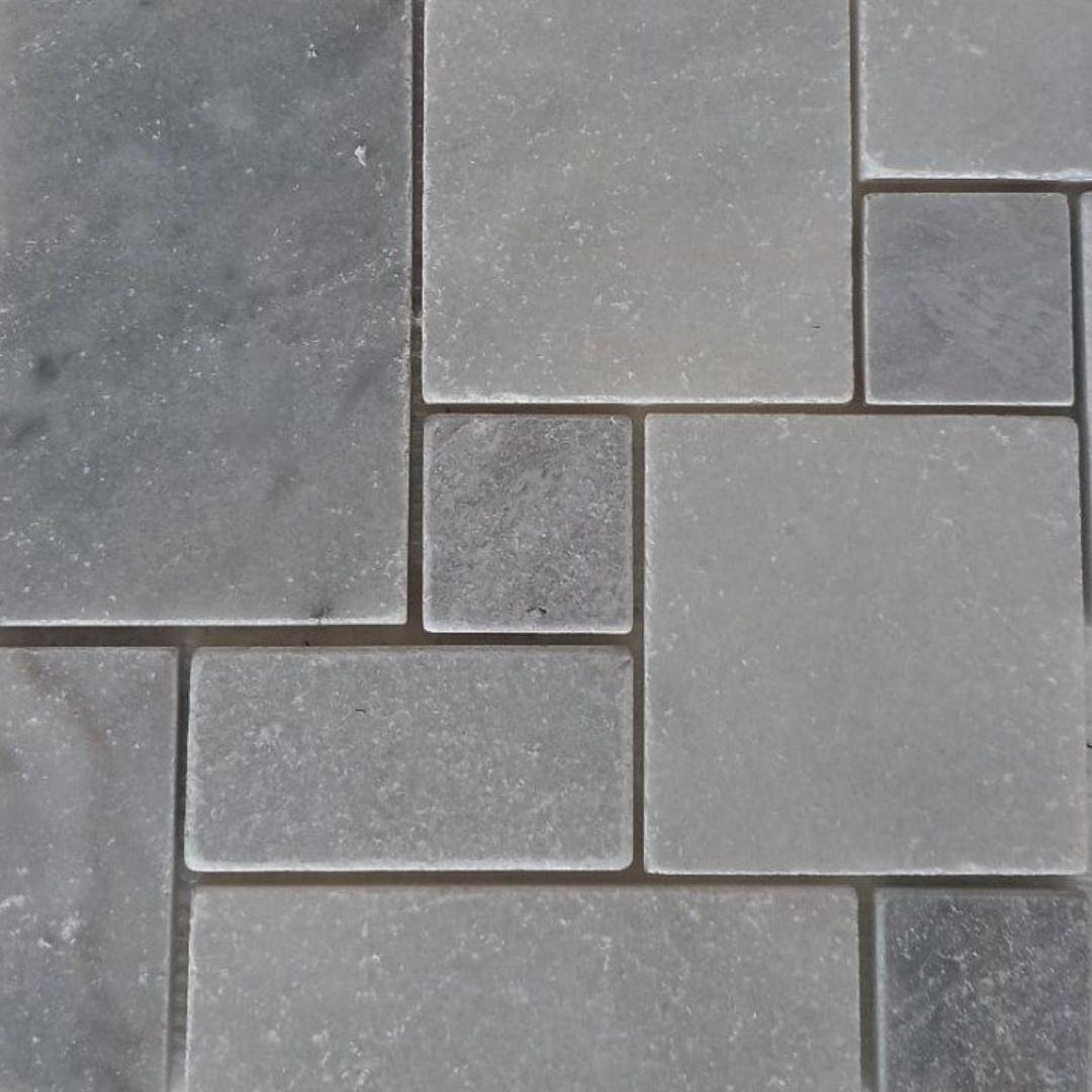 BIANCO GREY Ashlar Tumbled Mosaic