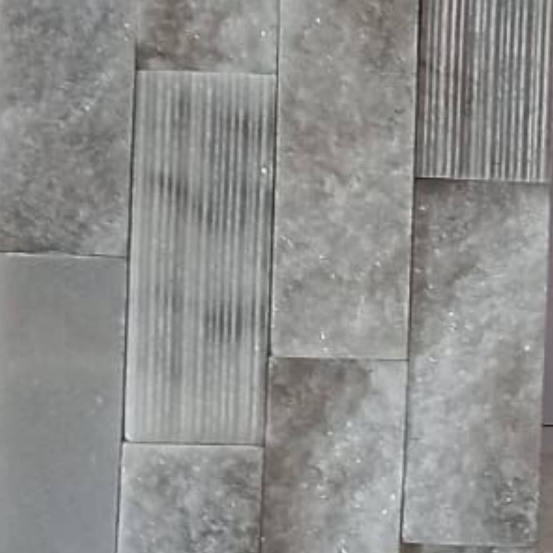 BIANCO GREY Stacked Splitface/Honed/Combed Cladding