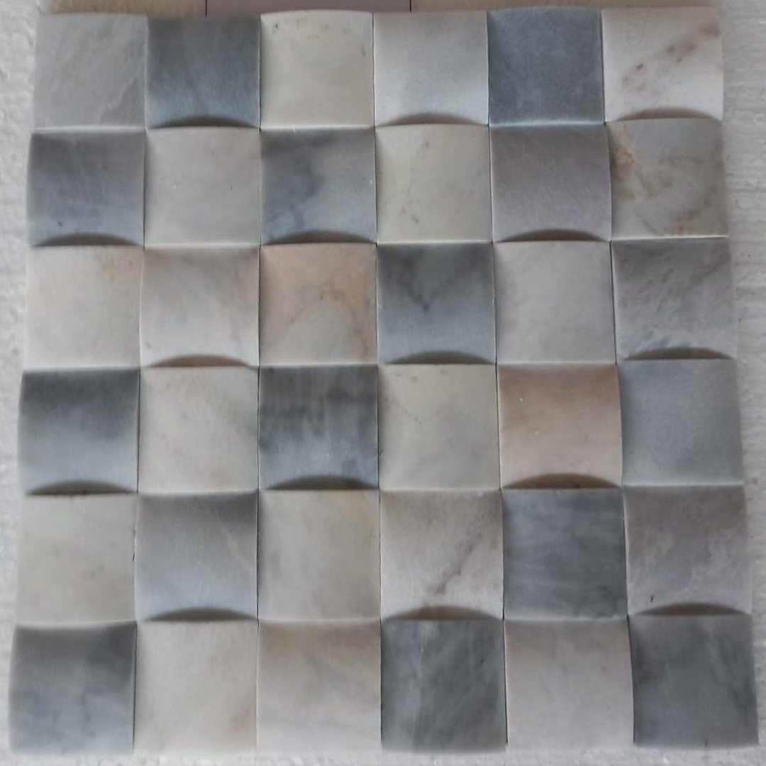 BIANCO VENUS 3d Weave Honed Mosaic