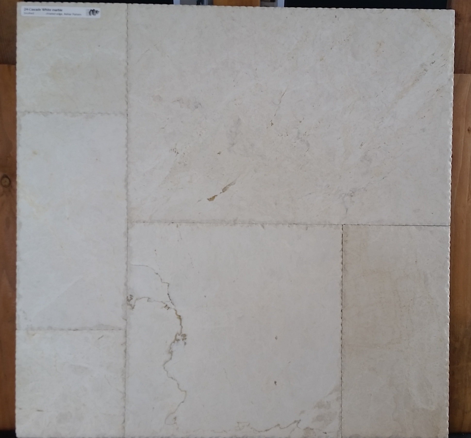 CASCADE WHITE Marble Brushed, Chiseled Edge Tile