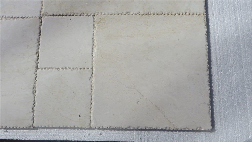 CASCADE WHITE Marble Brushed, Chiseled Edge Tile