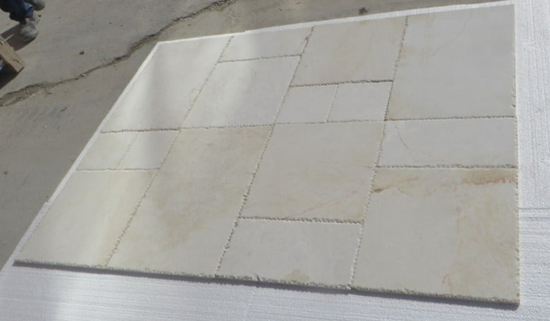 CASCADE WHITE Marble Brushed, Chiseled Edge Tile